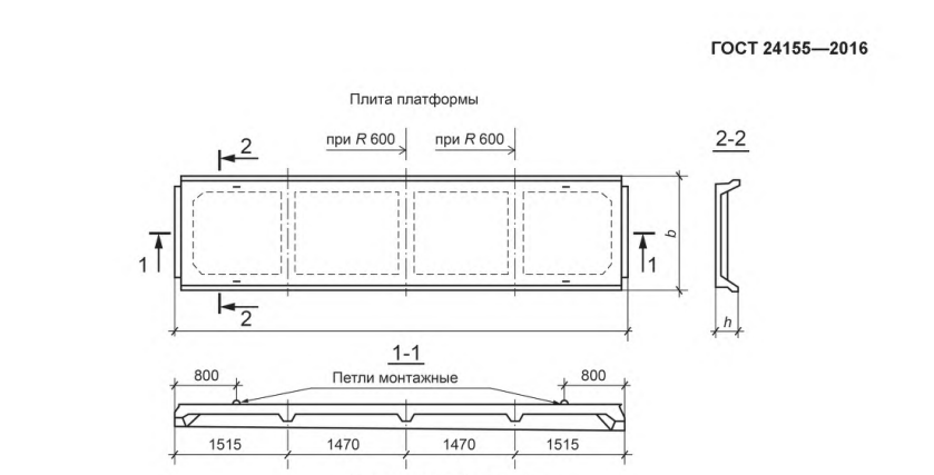Плита ребристая П 60.15 - АтV (АV, АIV), ГОСТ 24155-2016