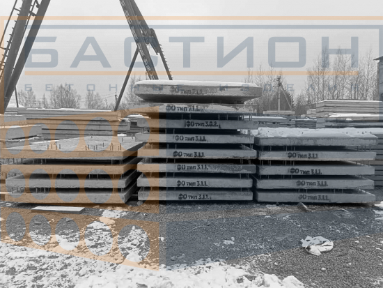 Фундаментная плита для установки павильонов ожидания, тип 3.1