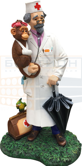 Декоративные фигурки Доктор Айболит с обезьянкой
