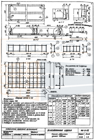 Плита ребристая КА 6, серия ИИ-01-02