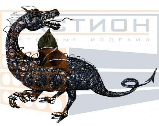 Декоративные фигурки из габиона Дракон