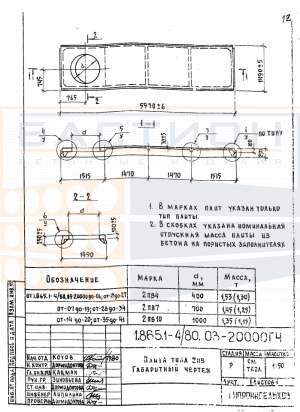 Плита ребристая 2 ПВ 7, серия 1.865.1-4.80, выпуск 3
