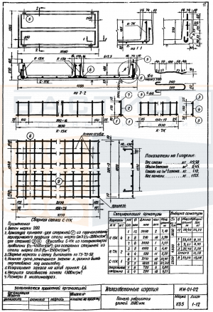 Плита ребристая КБ 5, серия ИИ-01-02