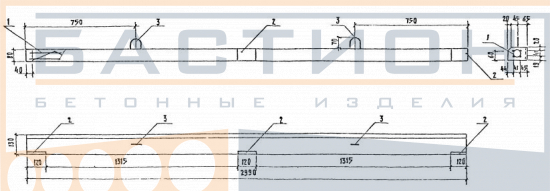 Блок карнизный К-TAII-2 (по серии 3.503.1-81)