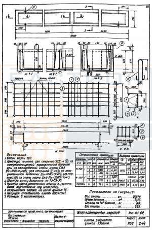 Плита ребристая РБ 7, серия ИИ-01-02