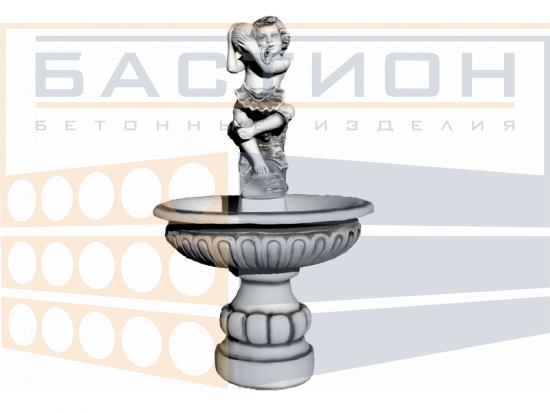 Фонтан Мальчик с ракушкой, чаша малая, глубокая + ножка низкая