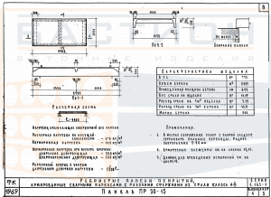 Панель покрытия ребристая ПР 30-15, серия 1.165-1, выпуск 4