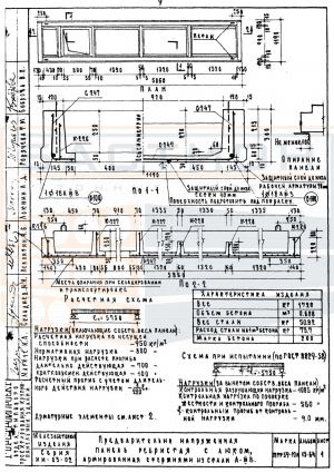 Ребристая плита ПТР 59-12 л (АIIIв), серия ИИ-03-02, альбом 15-64