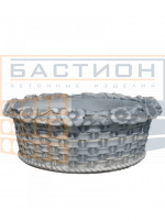 Ваза круглая бетонная Корзинка с цветочками